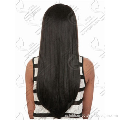 A large number of wholesale Top Quality synthetic hair long Yaki straight black and brown fashion wigs for young women